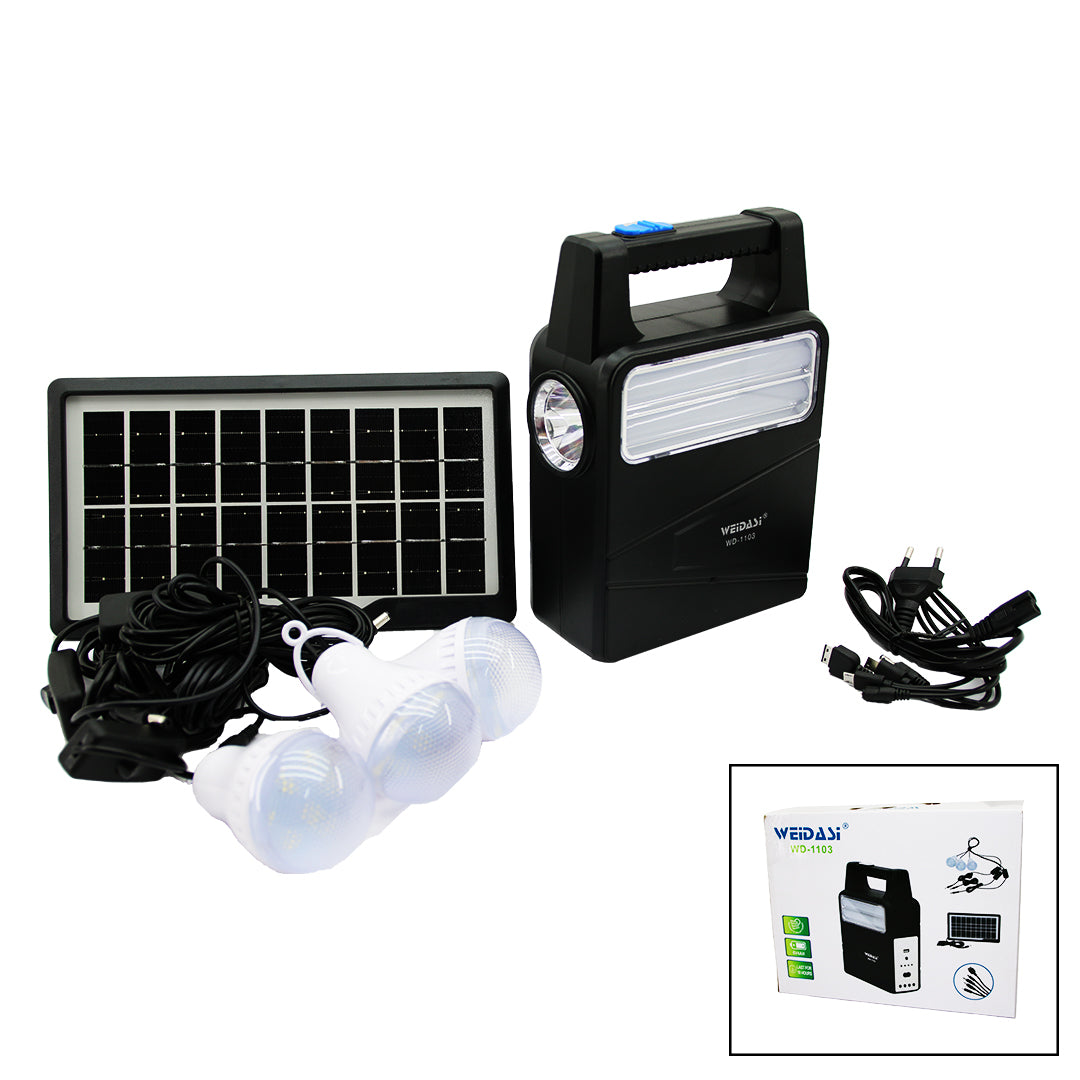 SOLAR SEYYAR PANELLİ - FİŞ ŞARJLI 2İN1 DİKEY MODEL EL FENERİ - 3 PARÇA AMPUL KABLOLU - POWERBANK
