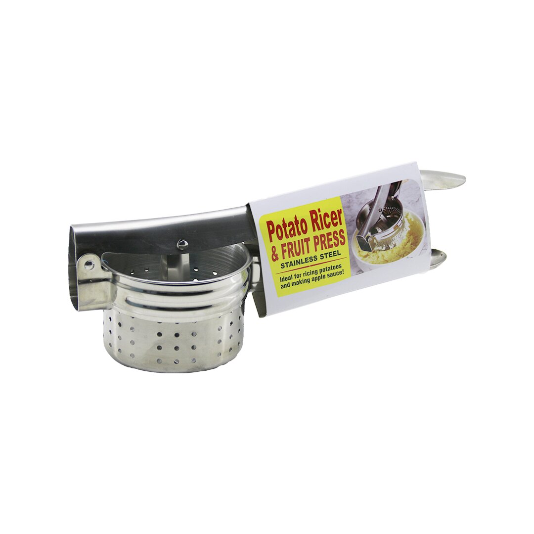 STAINLESS STEEL MANUEL KOLLU - ÇELİK METAL PATATES EZİCİ - MEYVE SIKICI PRES