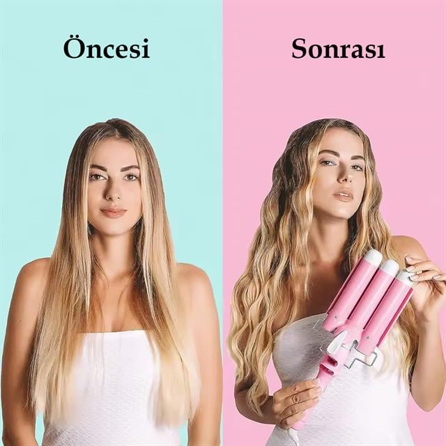 Triple Su Dalgası Profesyonel Saç Şekillendirici Maşası T-0042