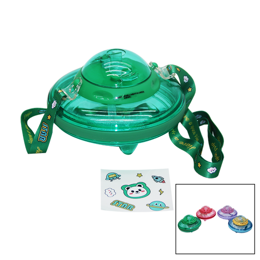 UFO MODELİ RENKLİ MİKA KRİSTAL SULUK MATARA PİPETLİ - TAŞIMA ASKILI 550ML ( HERHANGİ BİR RENK  GÖNDERİLİR )