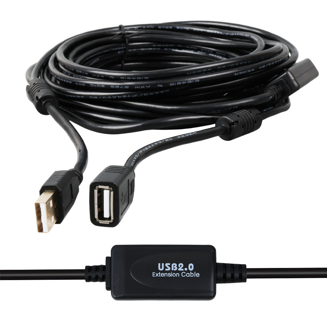 USB 2.0 SİYAH CHİPSET 10 METRE USB UZATMA KABLOSU