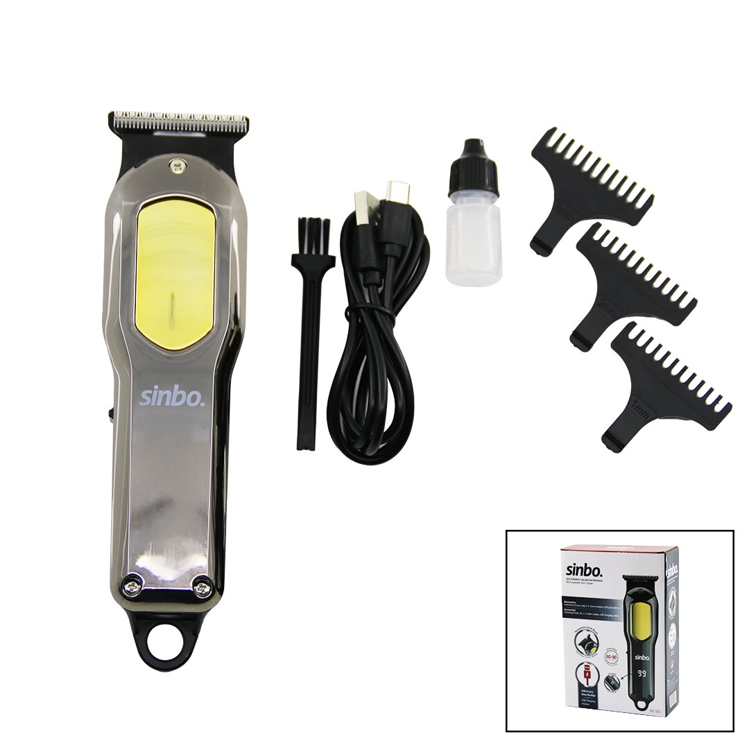 USB ŞARJLI - LCD GÖSTERGELİ SAÇ KESME TRAŞ MAKİNESİ GÖVDE KROM KAPLAMA SHC-1903