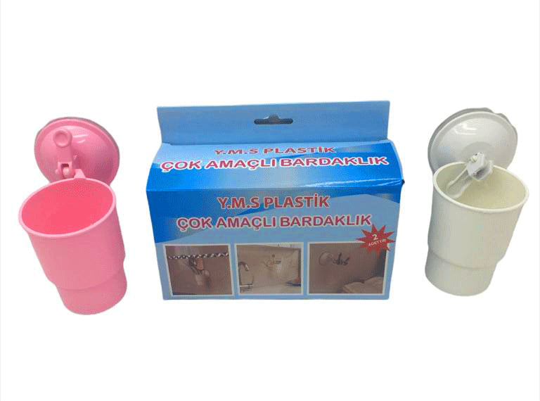 VANTUZLU PLASTİK 2 PARÇA ÇOK AMAÇLI BARDAKLIK