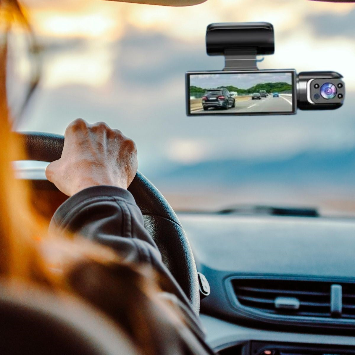 WiFi Destekli Araç İçi & Dışı Çift Kameralı Dikiz Aynası Kamera