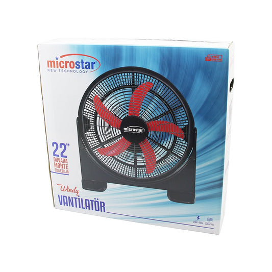 WİNDY 22 İNÇ = 55CM FAN VANTİLATÖR 2İN1=MASA ALTI - DUVARA MONTE 180 DERECE 3-KADEME HIZ 5-PLS.KANAT HC-1045