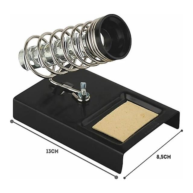 Yaylı Tip Süngerli Havya Tutucu Metal Standı Siyah