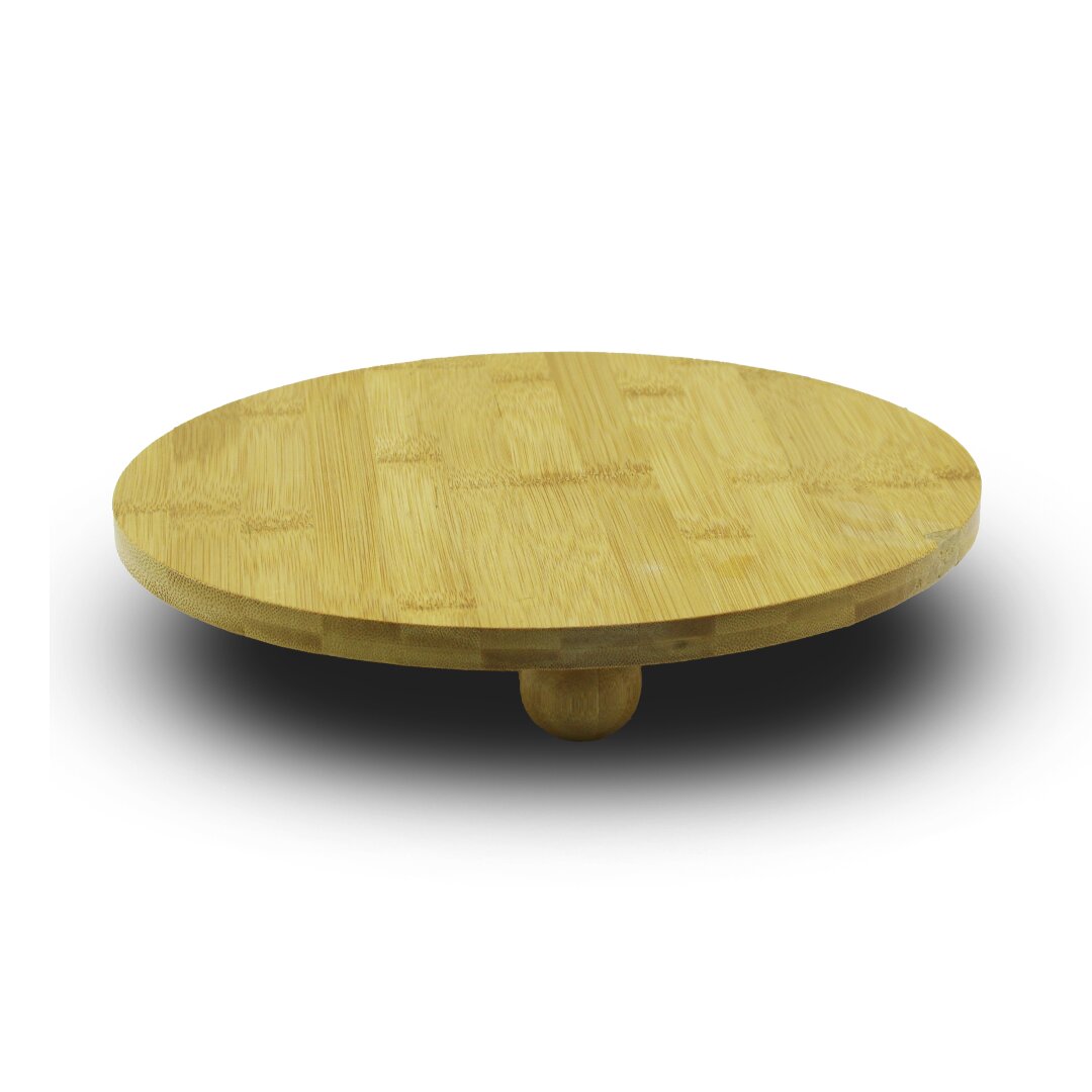 YUVARLAK=29CM 3 MİNİ TOP AYAKLI AHŞAP BAMBU SUNUM TAHTASI - MİNİ SOFRA