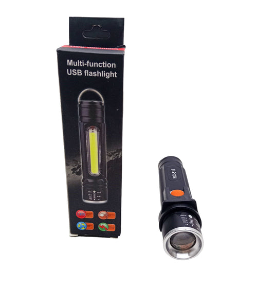 ZOMLU USB ŞARJLI EL FENERİ METAL KASA