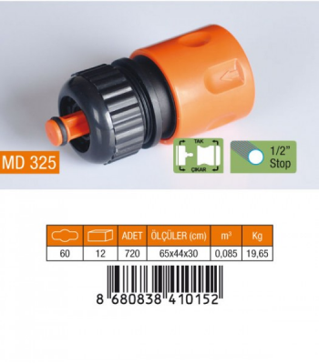 1/2 HORTUM BAĞLANTI ADAPTÖRÜ STOPLU