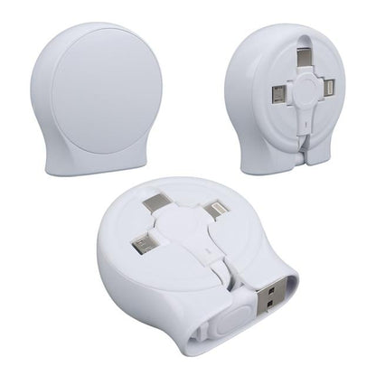 1 Metre Makaralı 3In1 Şarj Kablosu (Lightning - TYPE-C - Micro USB)