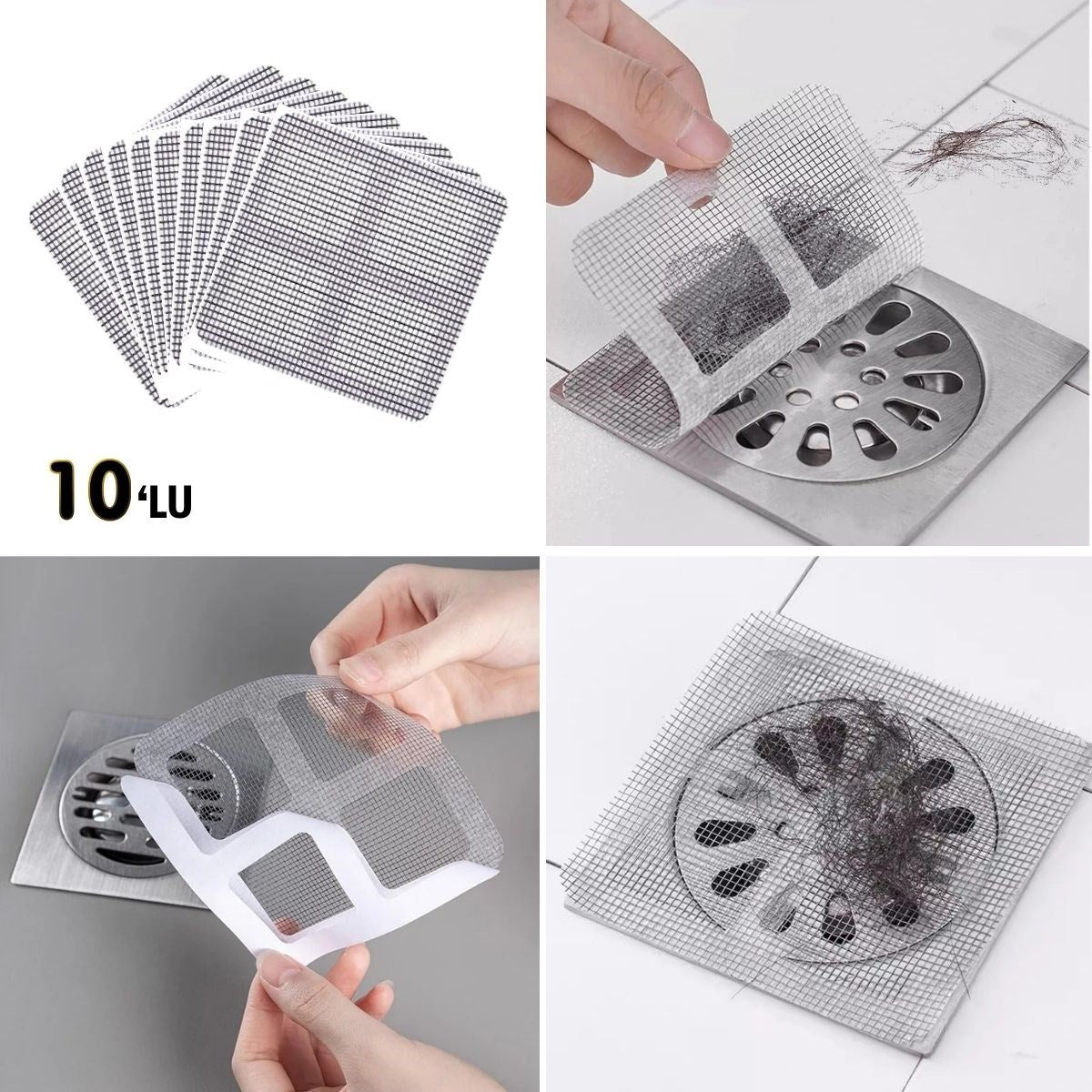 10&amp;apos;lu Banyo ve Mıutfak Lavabo Koku Önleyici ve Haşere Böcek Önleyici Gider Filtresi