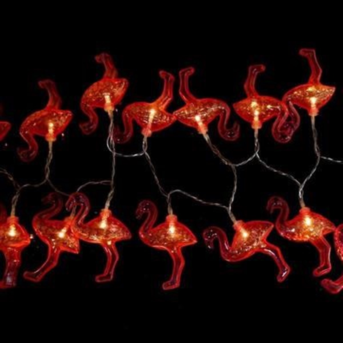 10&amp;apos;lu Pilli Led Flamingo Dekoratif Işık Zinciri Aydınlatma 1,5 Mt