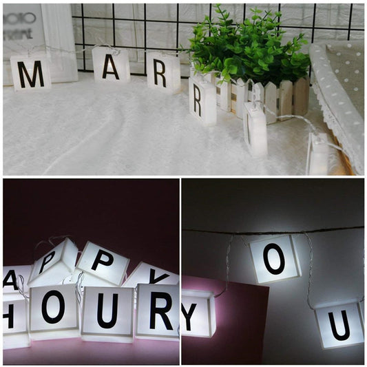10&amp;apos;lu Lightbox Işıklı Harf Mesaj Panosu Dekoratif Harf Işık Zinciri