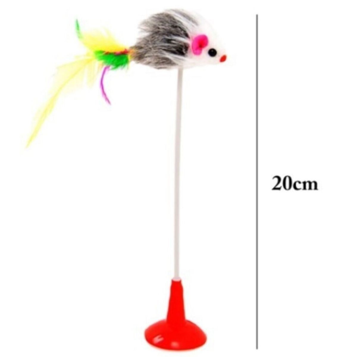 2&amp;apos;li Vantuzlu Fareli Tüylü Hareketli Çanlı ve Esneyen Eğlenceli Peluş Kedi Oyuncağı