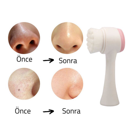 2&apos;li Set Çift Taraflı Cilt Temizleme Fırçası ve Yeşim Taşı Çift Taraflı Cilt Masaj Aleti