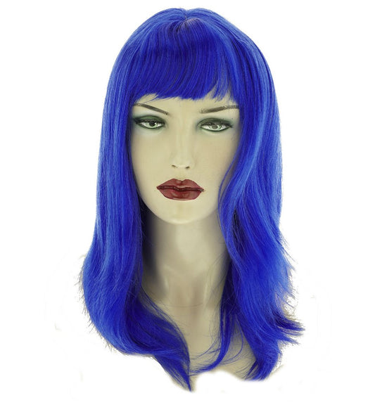Mavi Renk Uzun Parti Peruğu