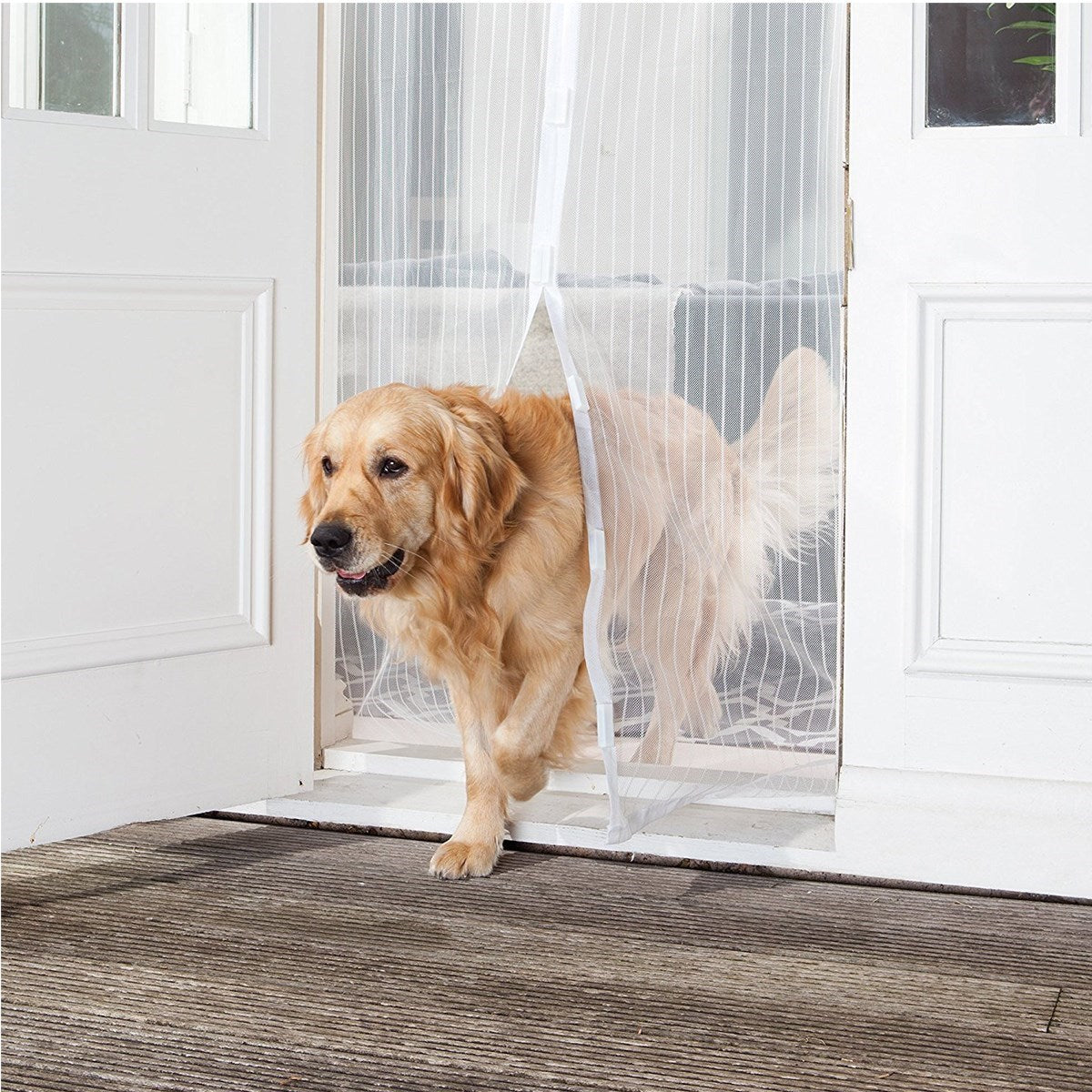 Pratik Manyetik Mıknatıslı Beyaz Kapı Pencere Sinekliği Tülü 90 x 210 cm