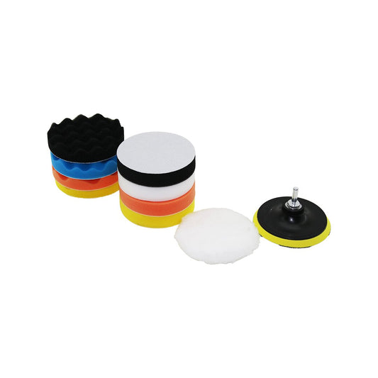 115 MM  11PCS POLİSAJ SÜNGER SETİ 8 AD. 115MM SÜNGER- 1 POLİSAJ PED -1 M14 ADAPTÖR - 1 CIRTLI DİSK TABAN