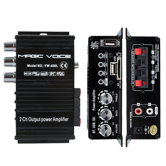 12 VOLT 100 WATT MOTOSİKLET BLUETOOTH AMFİ USB/SD 2 KANAL PAZARCI - ANFİ (154X80X42MM)