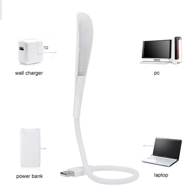 14 Ledli Beyaz Esnek Usb Led Lamba 3 Kademeli