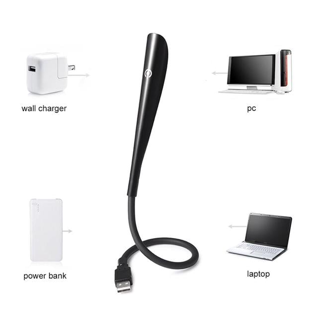 14 Ledli Siyah Esnek Usb Led Lamba