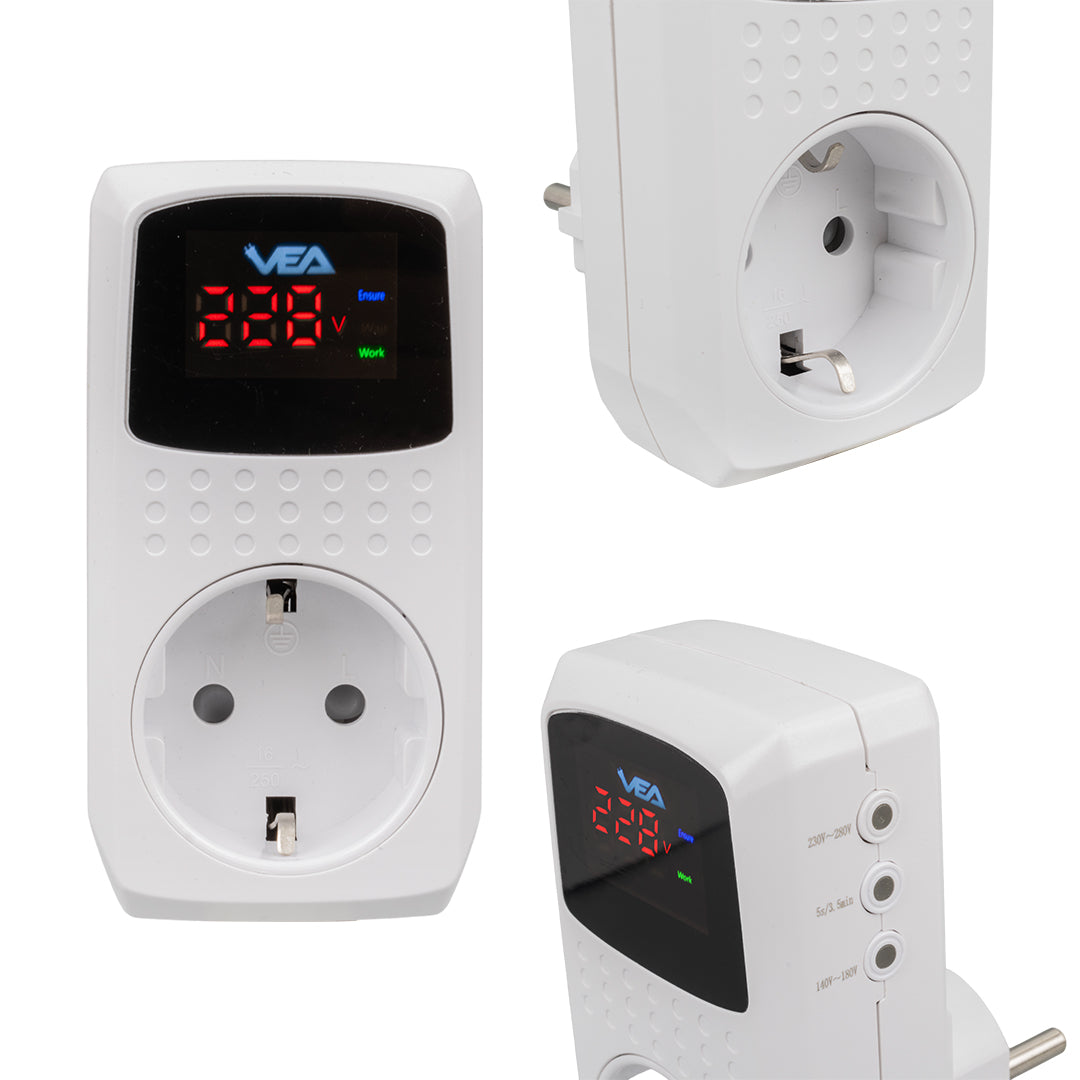 16A 3520W TEKLİ DİJİTAL GÖSTERGELİ AKIM KORUMALI PRİZ