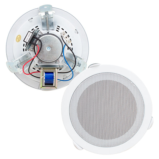 18 CM 6 WATT BEYAZ TRAFOLU METAL KASA ALÇIPAN HOPARLÖR (DELİK ÇAPI 15 CM)