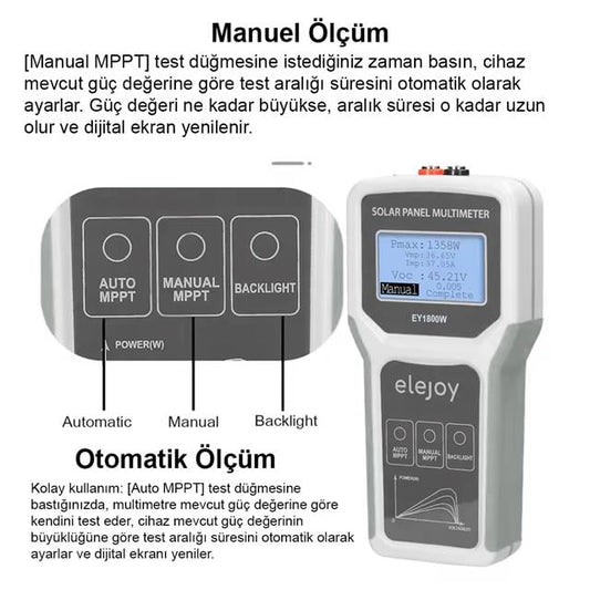 1800 Watt Fotovoltaik MPPT Solar Panel Voltaj Multimetre 12-60V