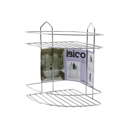 2 KATLI - ÜÇGEN   KROM   METAL  BANYO KÖŞELİK - DUŞKABİN RAF