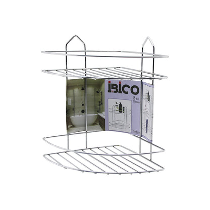 2 KATLI - ÜÇGEN   KROM   METAL  BANYO KÖŞELİK - DUŞKABİN RAF