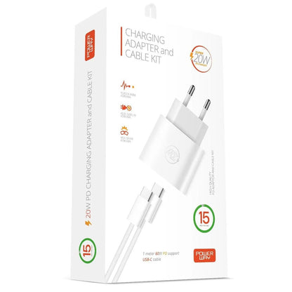 20 WATT TYPE-C ŞARJ BAŞLIK ADAPTÖRÜ + KABLO SETİ (APPLE 15 PRO-PROMAX UYUMLU)