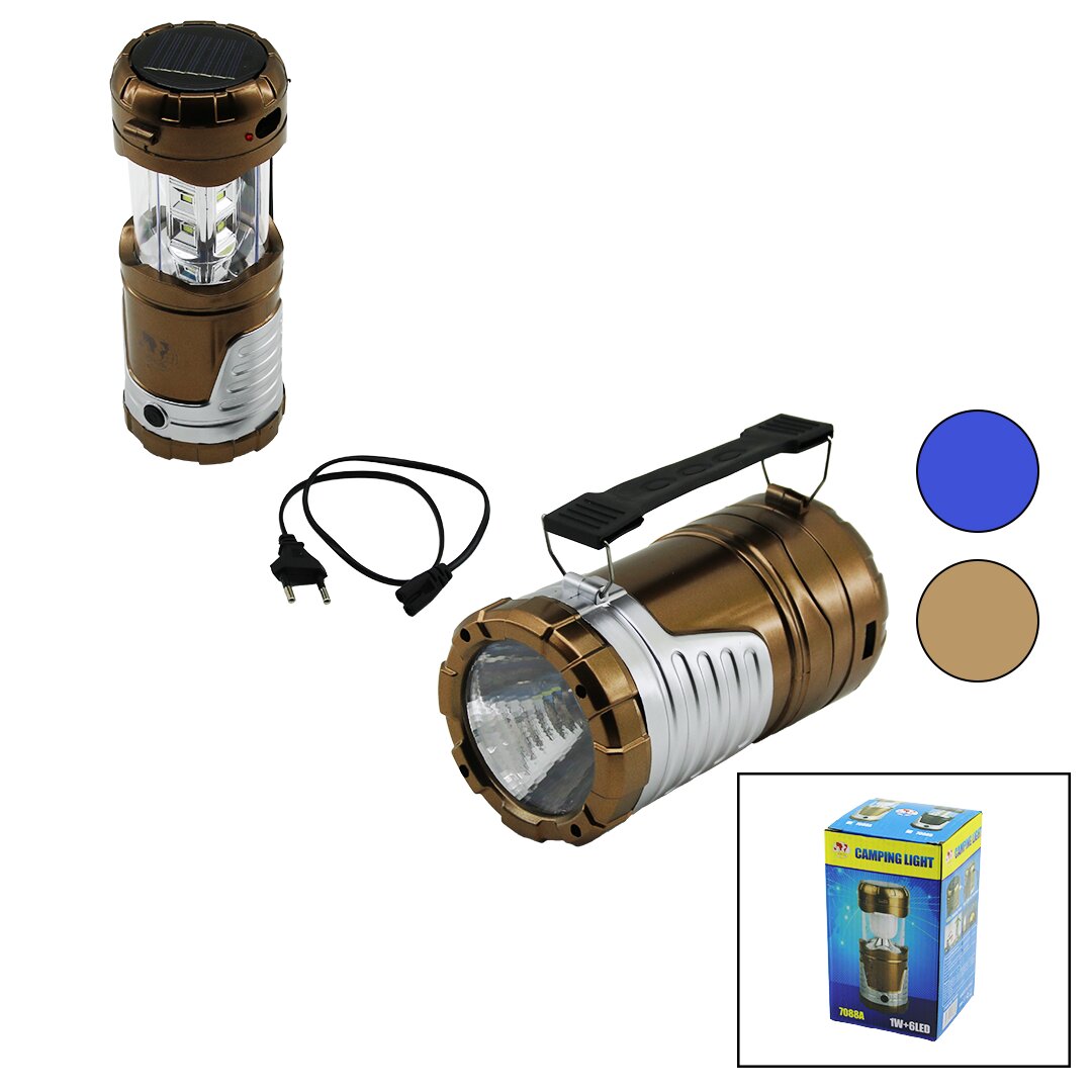 2IN1 1W+12LED SOLAR - FİŞ ŞARJLI LÖKÜS MODEL KAMP LAMBA FENER-POWERBANKPLASTİK TUTMA KULP
