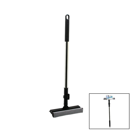 2İN1 BAŞLI=ÇEKPAS - FİLE KAPLI SÜNGER ÇOK AMAÇLI YÜZEY TEMİZLİK MOP - CAMSİL KİLİTLİ UZAYAN METAL SAP=56-94CM
