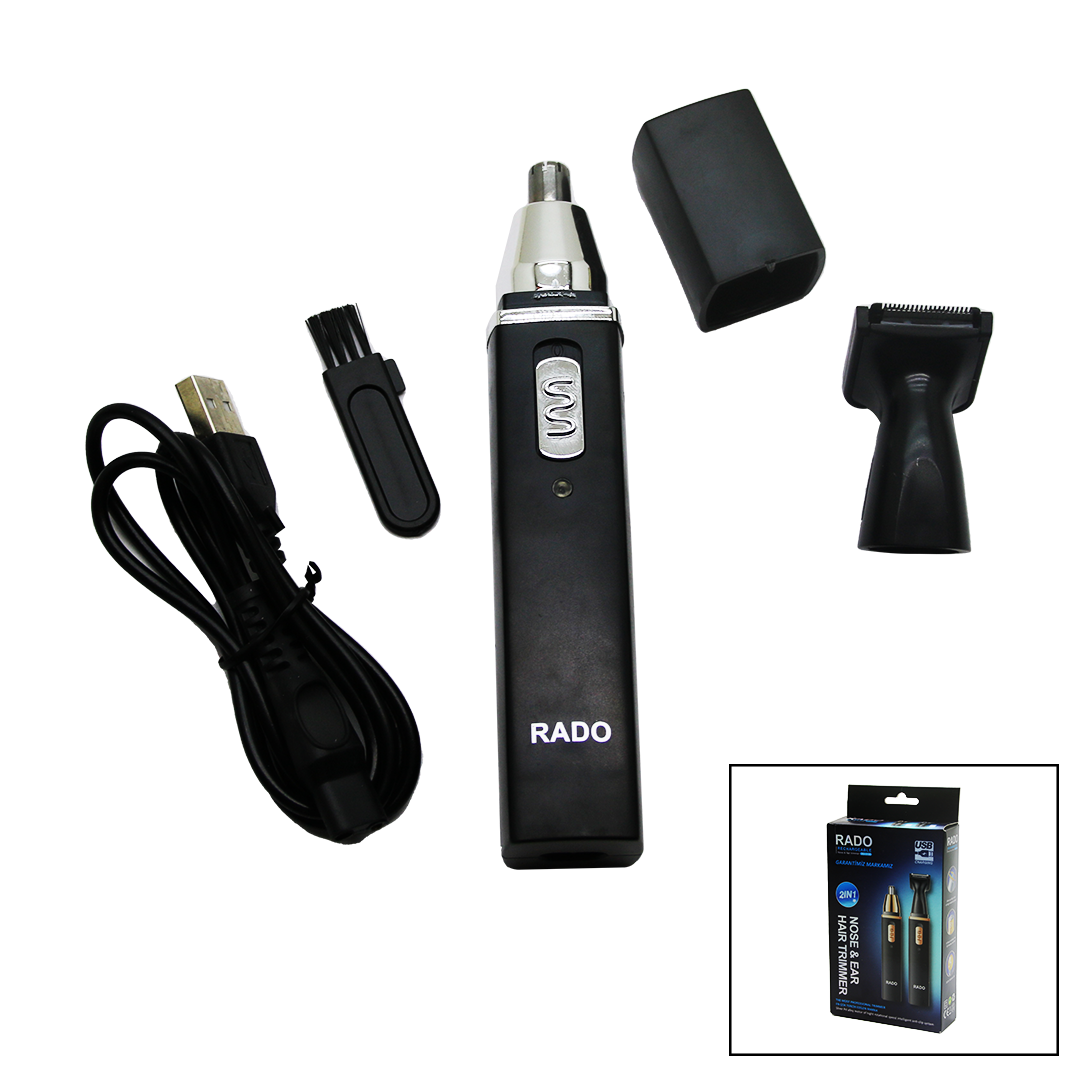 2IN1 BURUN - KULAK KIL ALMA - ENSE ÇİZİM USB SARJLI TRAŞ MAKİNESİ RD-3138