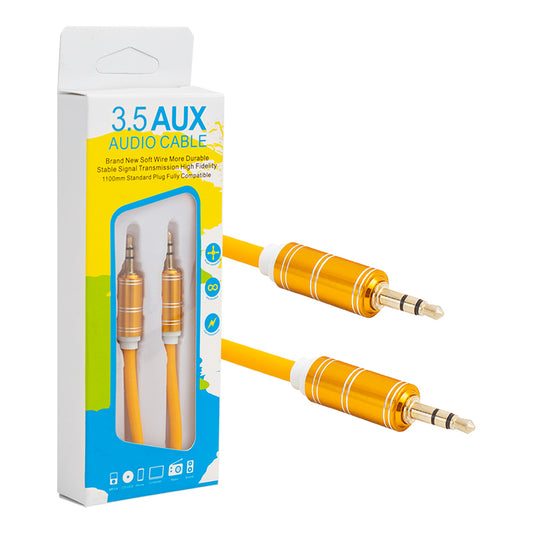3.5 MM ERKEK/ERKEK 1.1 MT METAL BAŞLIK STEREO AUX KALIN SİLİKONLU KABLO