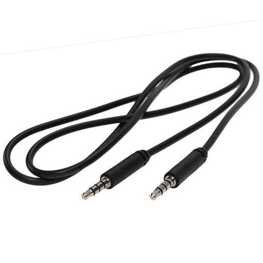 3.5 MM ERKEK/ERKEK SİYAH 4 BOĞUMLU AUX STEREO 1 METRE KABLO