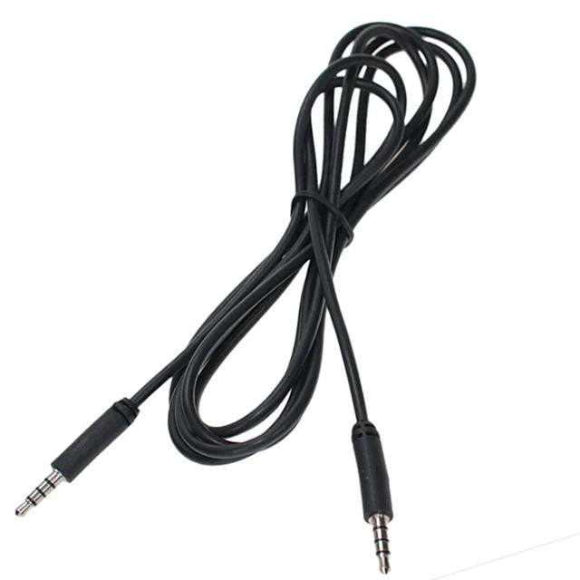 3.5 MM ERKEK/ERKEK SİYAH 4 BOĞUMLU AUX STEREO 1 METRE KABLO