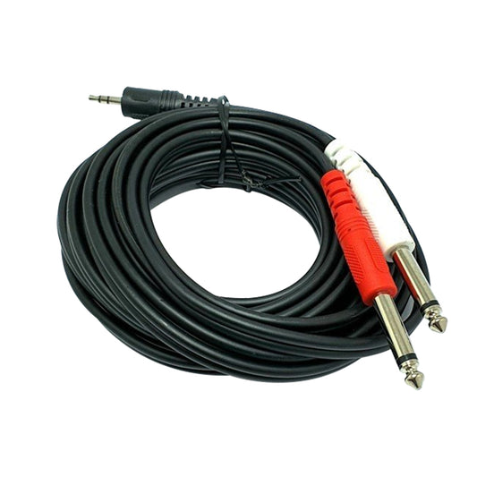 3.5 MM STEREO ERKEK/2X6.3 MM MONO ERKEK 5 METRE SES KABLOSU