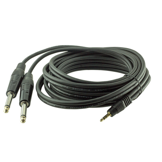 3.5 MM STEREO ERKEK / 2 X 6.3 MM MONO GİTAR ERKEK KABLO 3 METRE