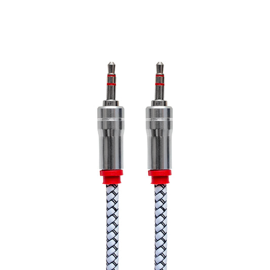 3.5 MM STEREO ERKEK/ERKEK METAL BAŞLIK ÖRGÜLÜ AUX STEREO KABLO 1.5 METRE