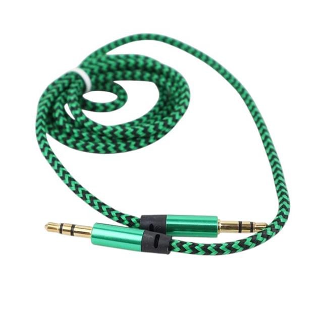 3.5 MM STEREO ERKEK/ERKEK METAL BAŞLIK ÖRGÜLÜ AUX STEREO KABLO 1.5 METRE