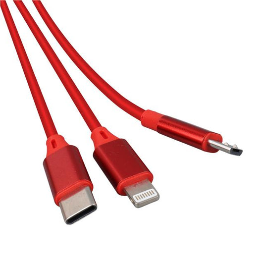 3 IN 1 KIRMIZI ŞARJ KABLOSU