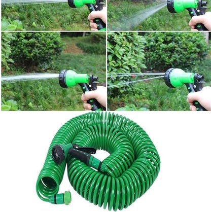 30 Metre Spiral Hortum + 4 Fonksiyonlu Özel Sulama Tabancası