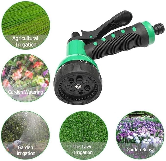 30 Metre Spiral Hortum + 4 Fonksiyonlu Özel Sulama Tabancası