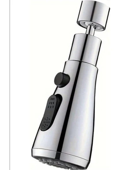 360 DERECE DÖNEBİLEN- 3 MOD  KROM YAĞMUR PÜSKÜRTME BORULU KUBAR MUSLUK UCU 