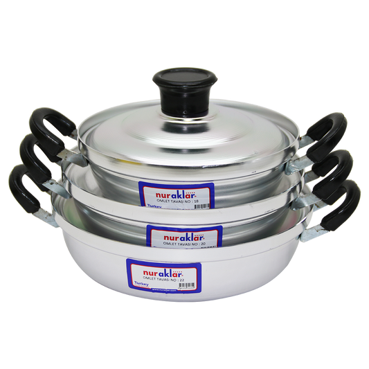 3LÜ ALÜMİNYUM OMLET SET NO-18-20-22