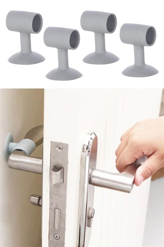 4 Adet Çok Amaçlı Vakumlu Kapı Stoperi,Kablo Organizeri,Telefon Sabitleyici