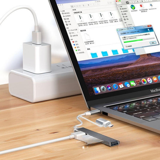 4 Port&amp;apos;lu Bağlantı İstasyonu Ultra İnce USB Bölücü TYPE-C tipi Çoklu Arayüz Adaptörü Multi Usb Çoklayıcı