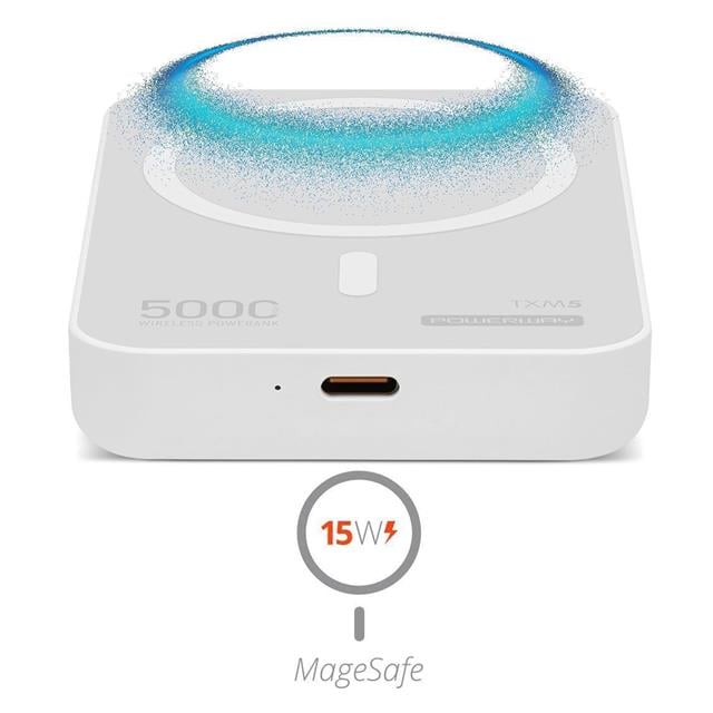 5.000mAh PD15W Magsafe Kablosuz Wireless Taşınabilir Şarj Cihazı Beyaz Powerbank TXM5
