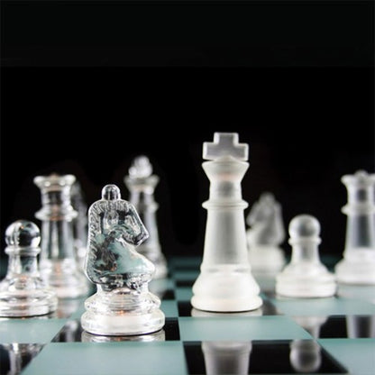 Glass Chess Cam Satranç Takımı (20 cm x 20 cm)